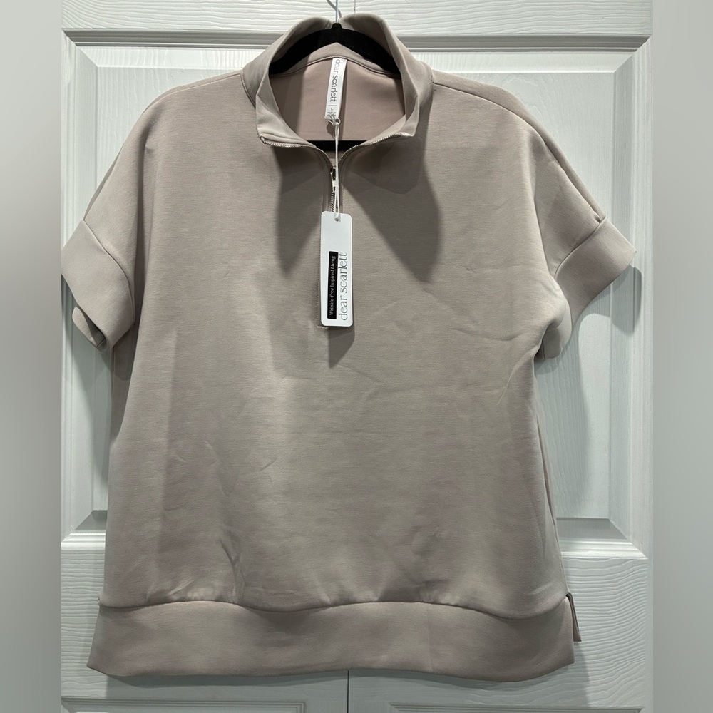 Scarlett Taupe Half-Zip Pullover Pantset - Picture 1 of 10